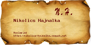 Nikolics Hajnalka névjegykártya