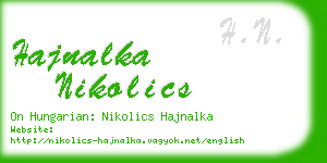 hajnalka nikolics business card